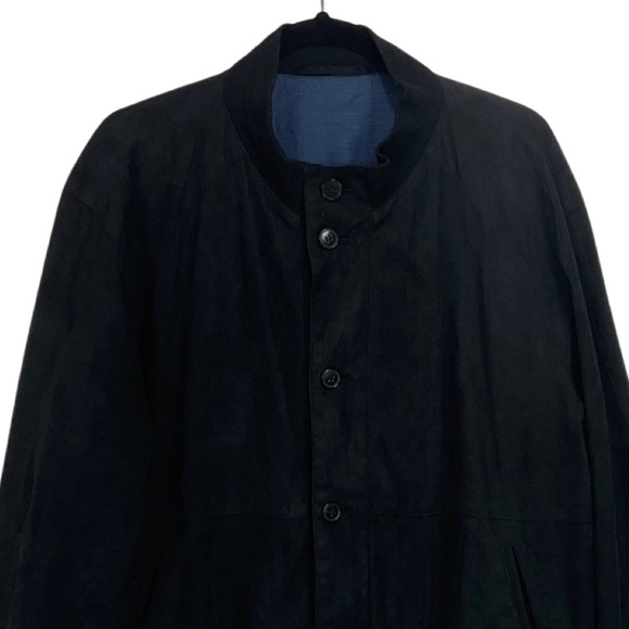Amaretto Mens Black Microfiber Jacket Size 54/Large - Picture 3 of 10